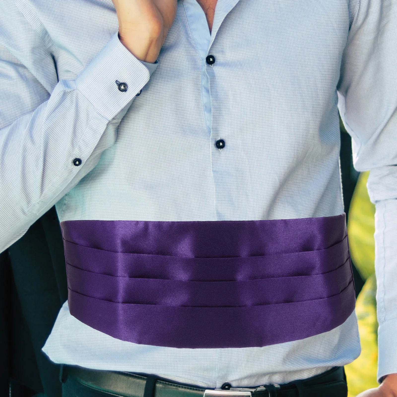 1 مجموعة ربطة القوس فيونكة ومنديل جيب للرجال الساتان Cummerbund مجموعة النمط الكلاسيكي سهرة ملحق لحفل التخرج