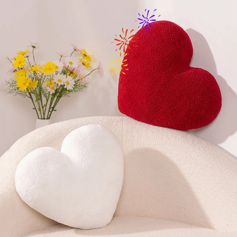 Decorative Cushion Sofa Seat Cushion Soft Pillow for Bedroom Heart Shaped Cushion Ornament Home Aesthetic Decoration Room Decor