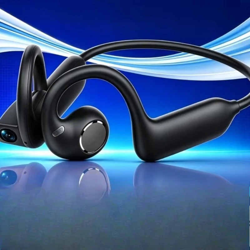 Smart bone conduction headset 8MP camera, video recording AI real-time translation