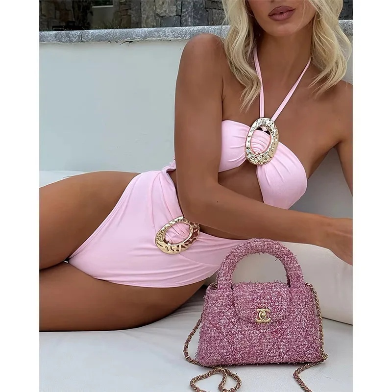 

Halter Top Bikinis 2026 Sexy Women Swimsuit Swimwear Solid Micro Bikini Set Swimming Suit Beachwear Thong Brazilian Biquini