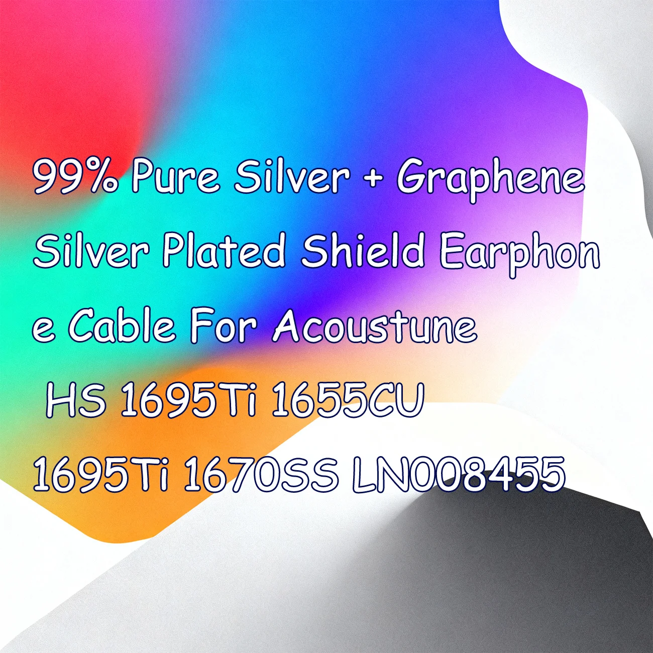 99% الفضة النقية + الجرافين الفضة مطلي درع سماعة كابل ل Acoustune HS 1695Ti 1655CU 1695Ti 1670SS LN008455