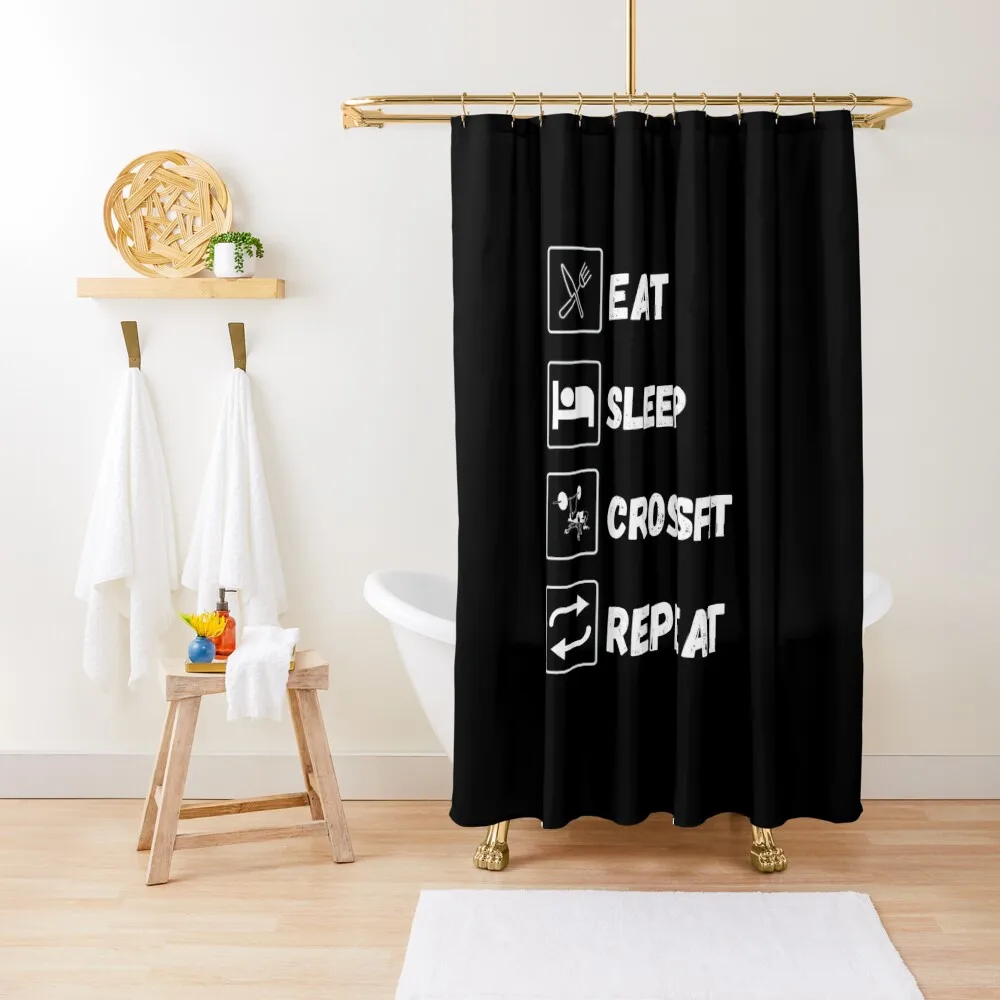 

Eat Sleep Crossfit Repeat Shower Curtain For Shower Modern Showers For Bathroom Window Modern Bathroom Accessories Curtain