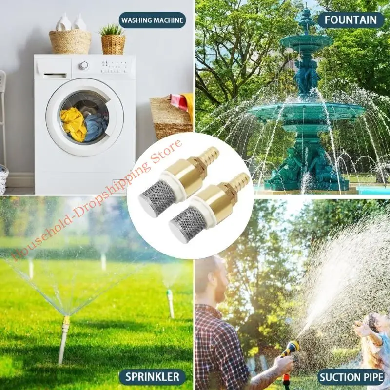 

85AD Hose Barb Brass Check Valves 1/2in Foot Valves with Hose Connection Rustproof