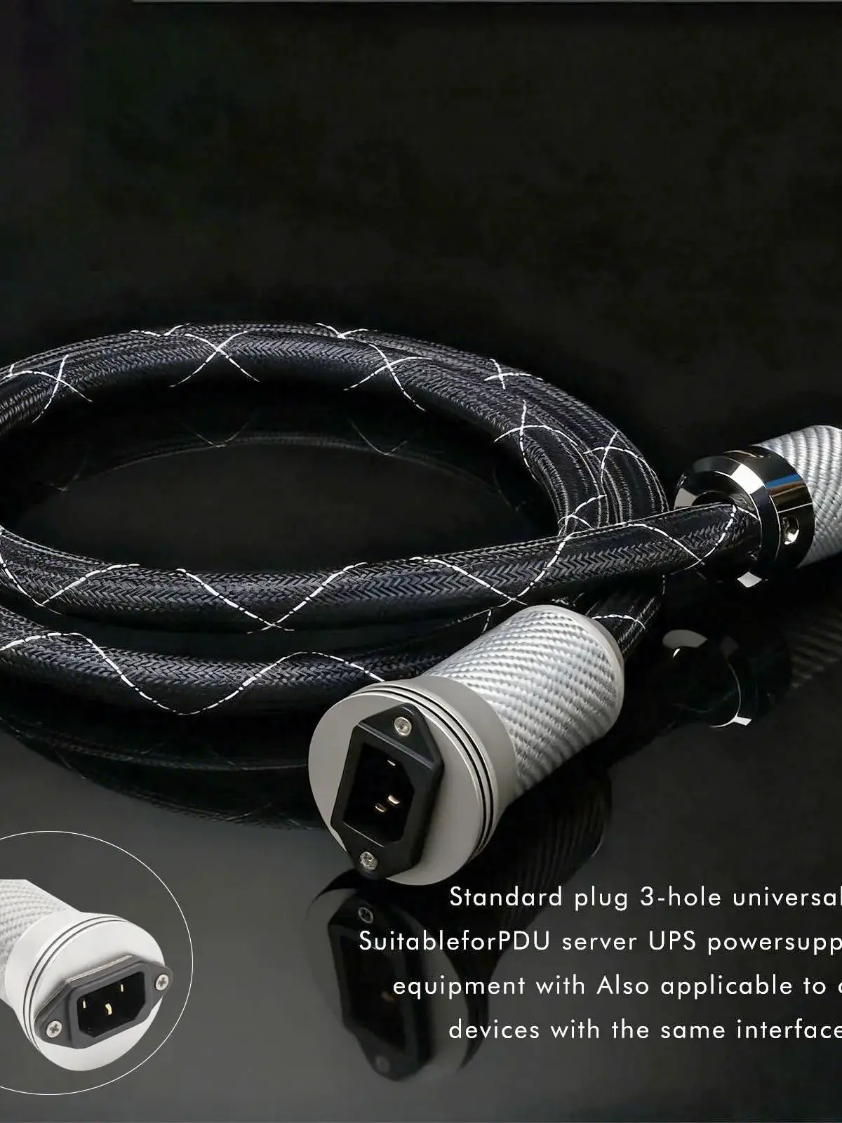 Kabel adaptera filtra zasilania 30 cm Flux-50 NFC, wysokiej klasy filtr zasilania z włókna węglowego, złącze FI-50R NCF — zdjęcie produktu 7
