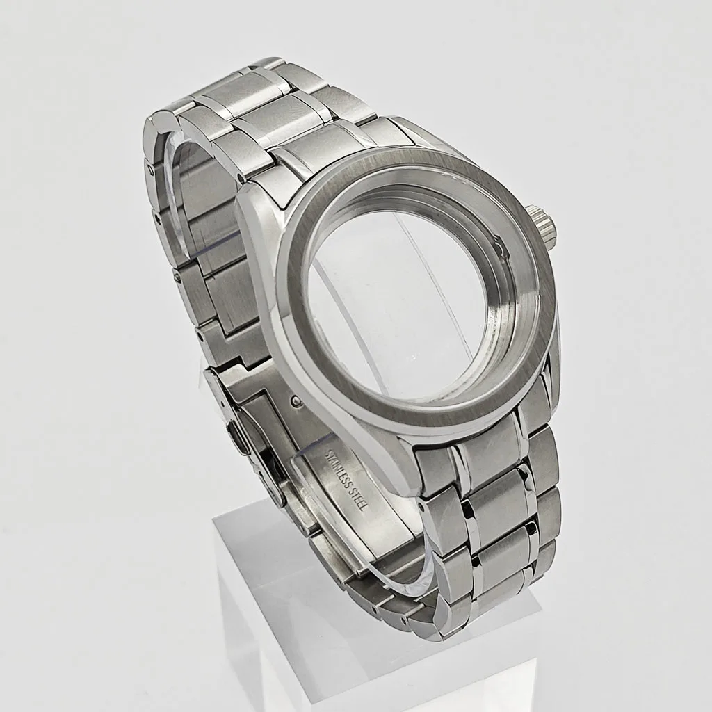 NH35 38mm Case Sapphire Glass Silver Watch Case Fit NH35 NH36 ETA2824 PT5000 Miyota8215 8205 821A Movement Watch Accessories - view 3
