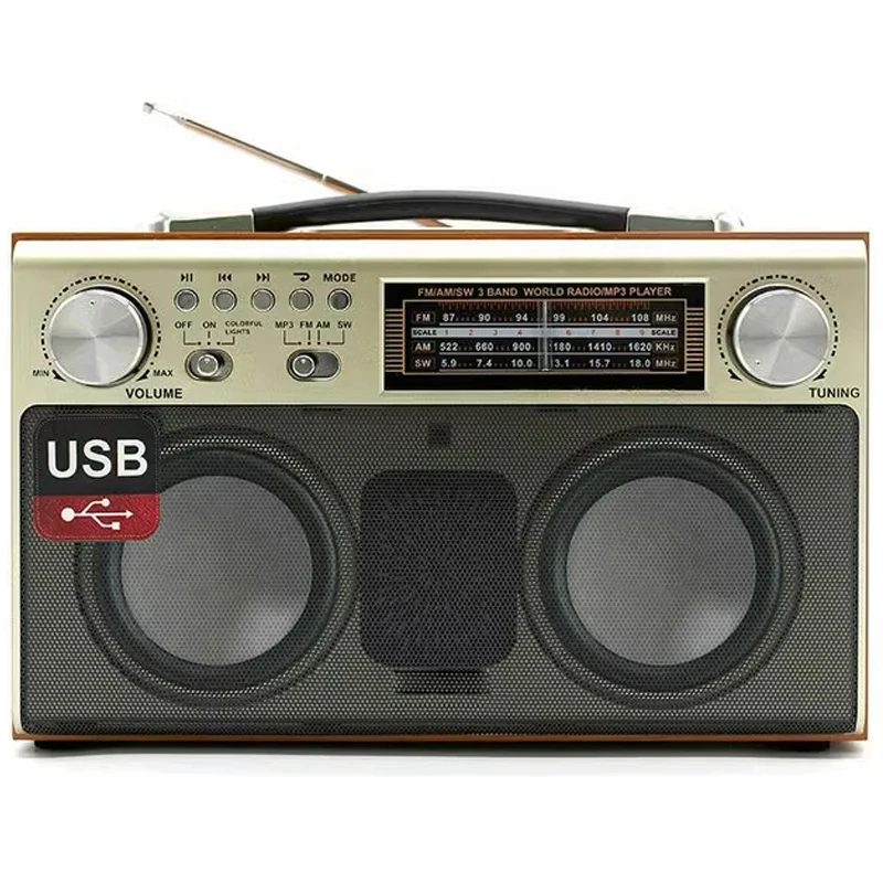 

Retro desktop full-band radio Elderly nostalgic semiconductor home Bluetooth wooden player All-in-one