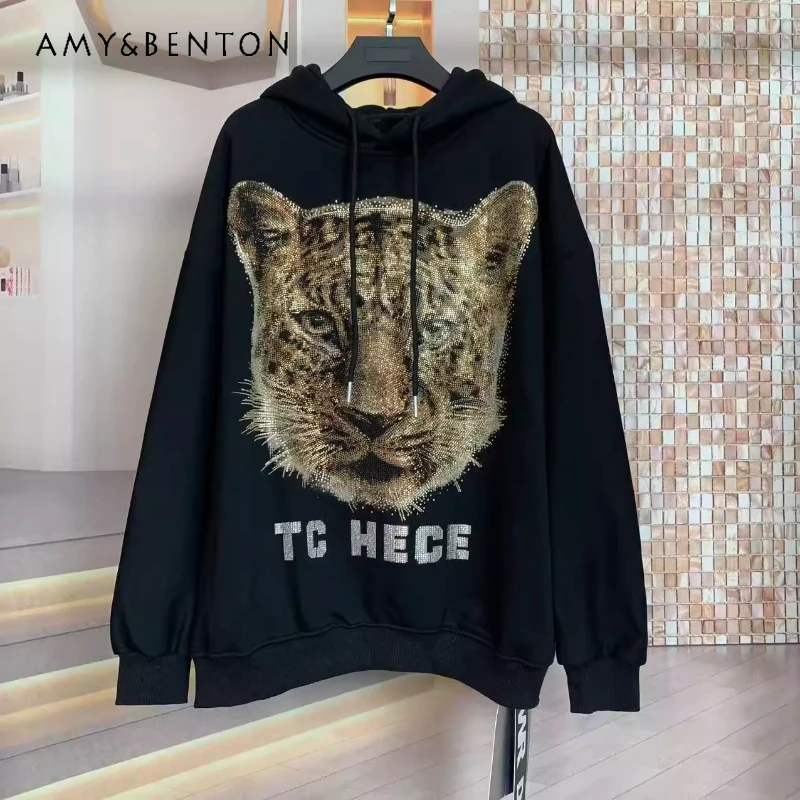 الخريف الشتاء الصوف أجنحة الماس الكامل الكرتون شخصية الراقية فضفاض هوديس موضة طويلة الأكمام البلوز سترة علوية #1