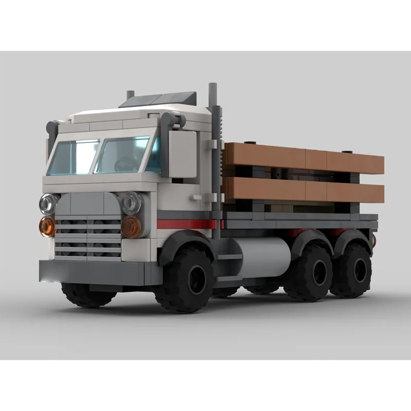 

MOC-161230 Новая классическая модель полуприцепа с плоским кузовом и вилочным погрузчиком, конструктор из 328 деталей, подарок на день рождения для мальчиков и детей