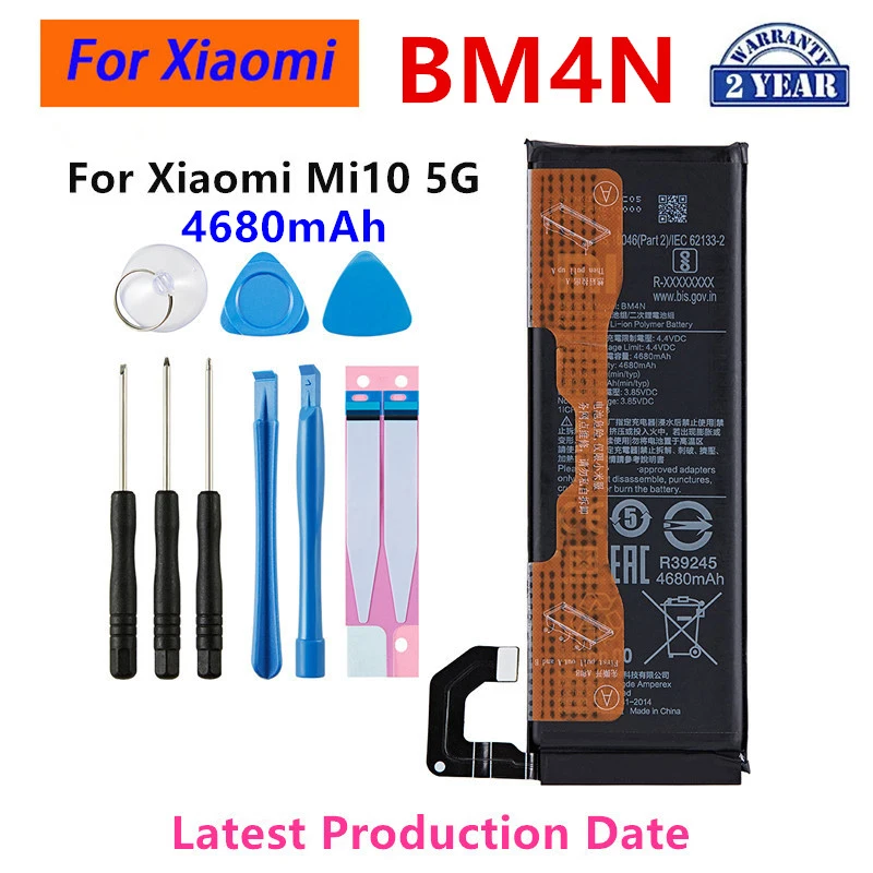 100% Orginal BM4N 4680mAh Battery For  Xiaomi Mi 10  5G BM4N High Quality Phone Replacement Batteries+Tools
