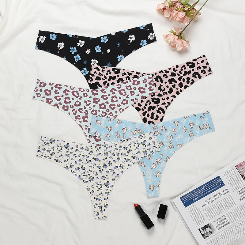 Seamless Panties Woman Oem Sexy Seamless Panties Thong Panties Women Underwear With Various Colors Leopard Print