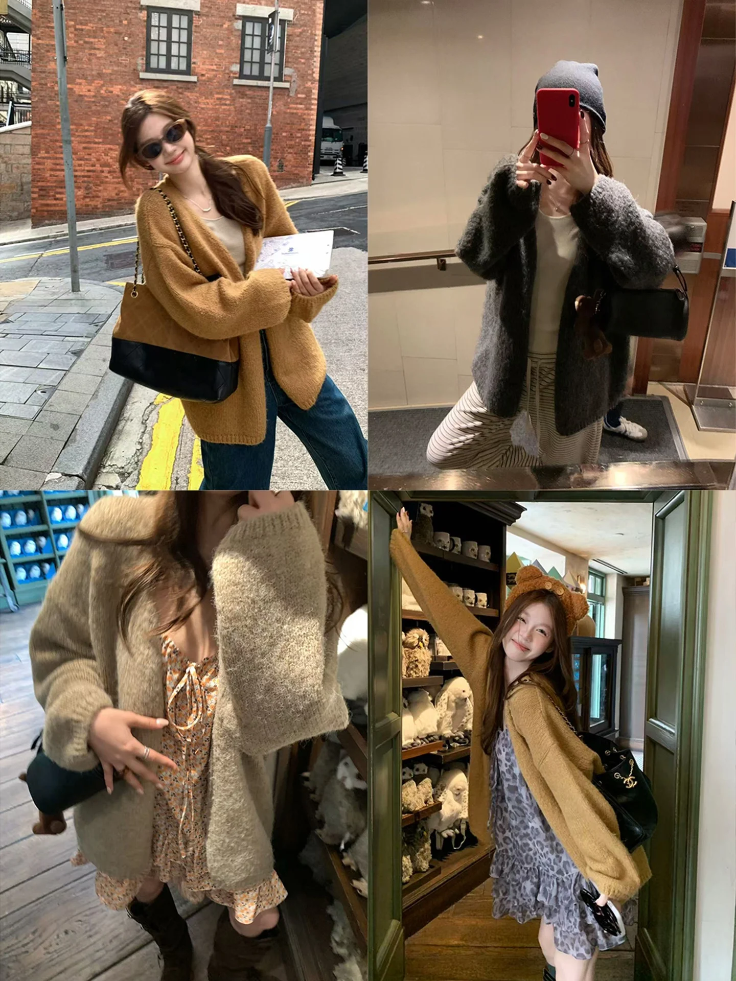 

Softism High Weight Woolen Knitted Sweater Women's Autumn Large Cardigan Outerwear Comfortable Warm Thiened Long Sve