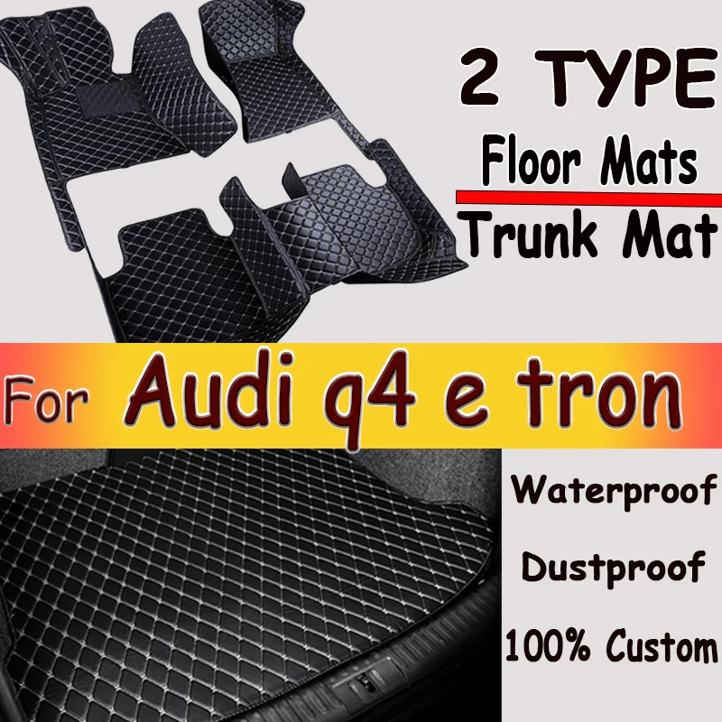 Car Floor Mats For Audi q4 e tron 2022 DropShipping Center Auto Interior Accessories Leather Carpets Rugs Foot Pads