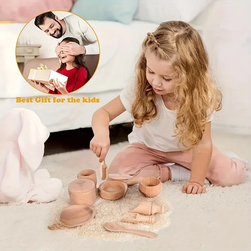 Sensory Enlightenment and Puzzle Simulation Kitchen,  Home Experience Toys, Early Education Wooden Toys,Christmas Gifts