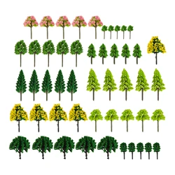 55Pcs Forest Model Trees Set Railway Garden Building 3-7cm 9 Size Mix N Gauge Diorama Railway Architectural Model Tree Miniature