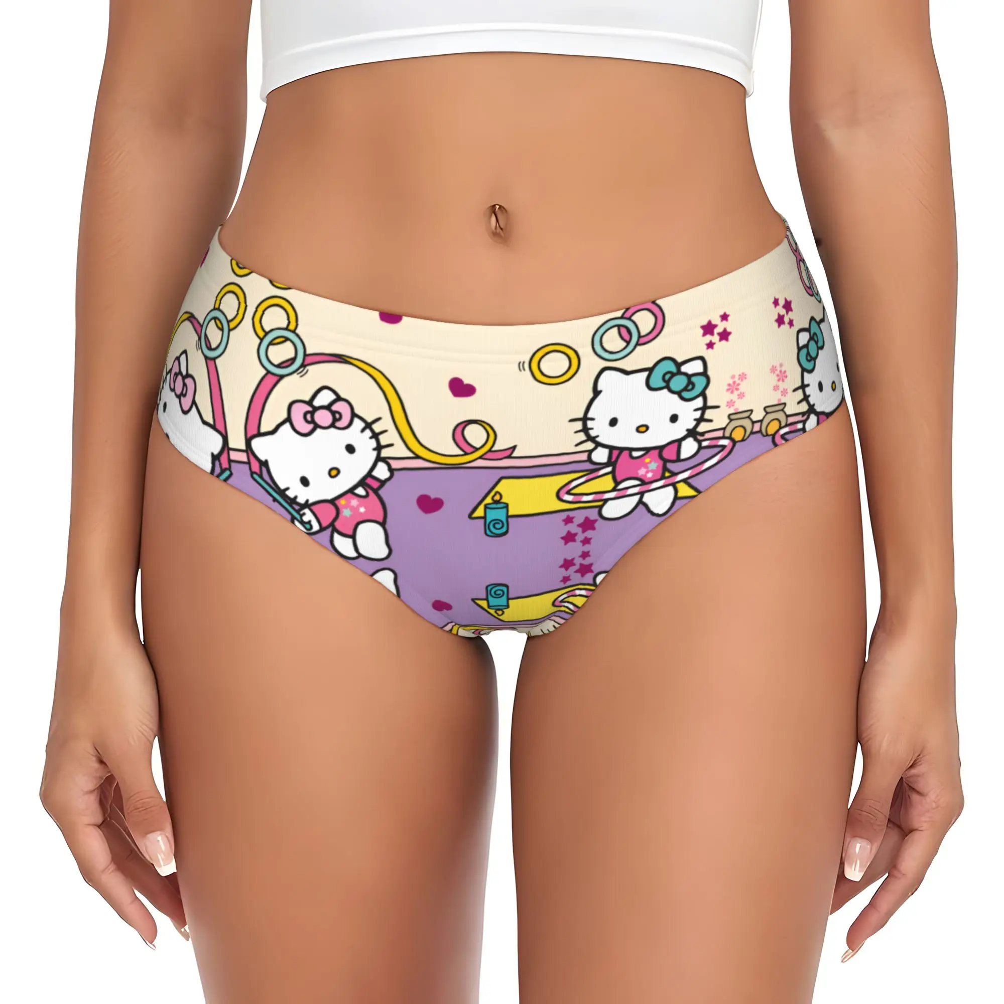Custom Kitties Kitten Brief Panties for Women Breathable Stretch Cat Anime Underwear
