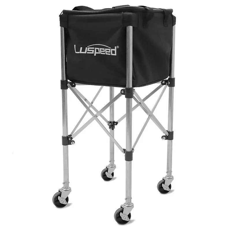 Portable stainless steel tennis ball cart with ball frame and large capacity ball cart