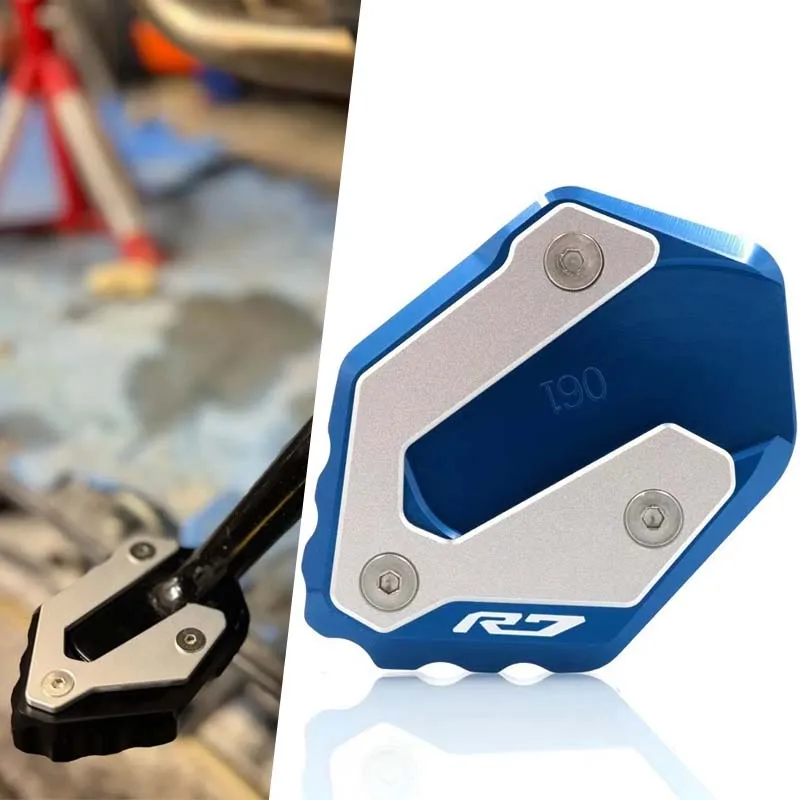 

Motorcycle CNC Kickstand Foot Side Stand Extension Pad Support Plate Enlarge Stand For YZFR7 YZF-R7 YZF R7 2021-2023