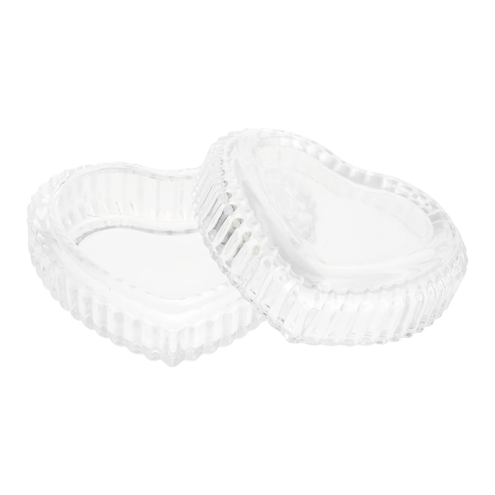 Storage Boxes Valentine's Jewel Case Heart Shaped Jewelry Holder Glass Container Transparent Clear