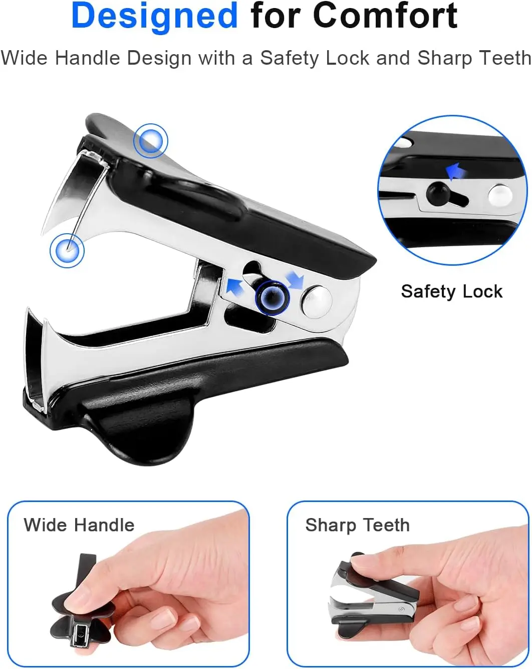 عبوة من 3 أدوات إزالة التيلة السوداء، أدوات إزالة دبابيس معدنية صغيرة للمدرسة والمكتب والاستخدام المنزلي #4