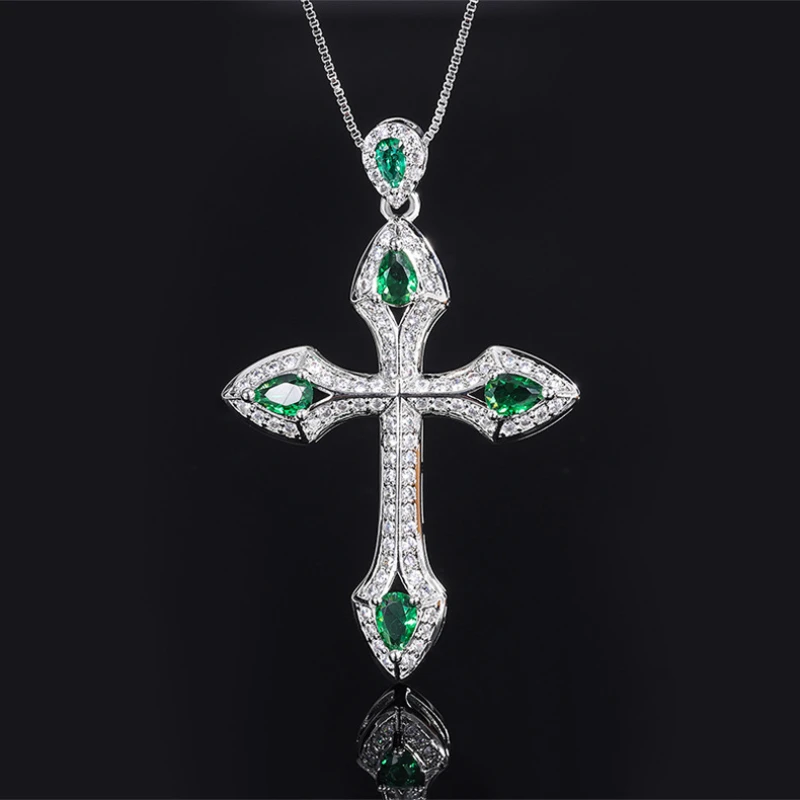 Vintage Protection Cross Power Pendant Necklace For Women Cocktail Party Fine Jewelry Gift