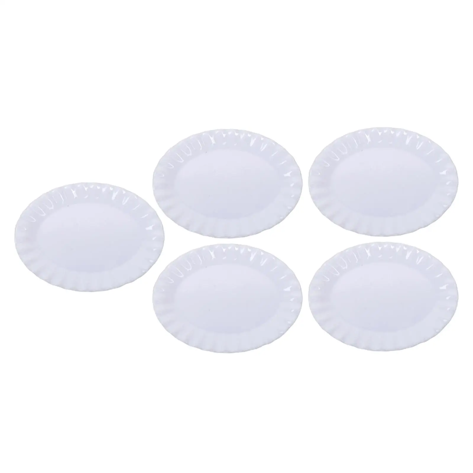 6x 5Pcs 1:12 Miniature Dish Tray Mini Plate Dishes Micro Landscape Life Scene Simulation Kitchen Accessory Dessert Dish Plate