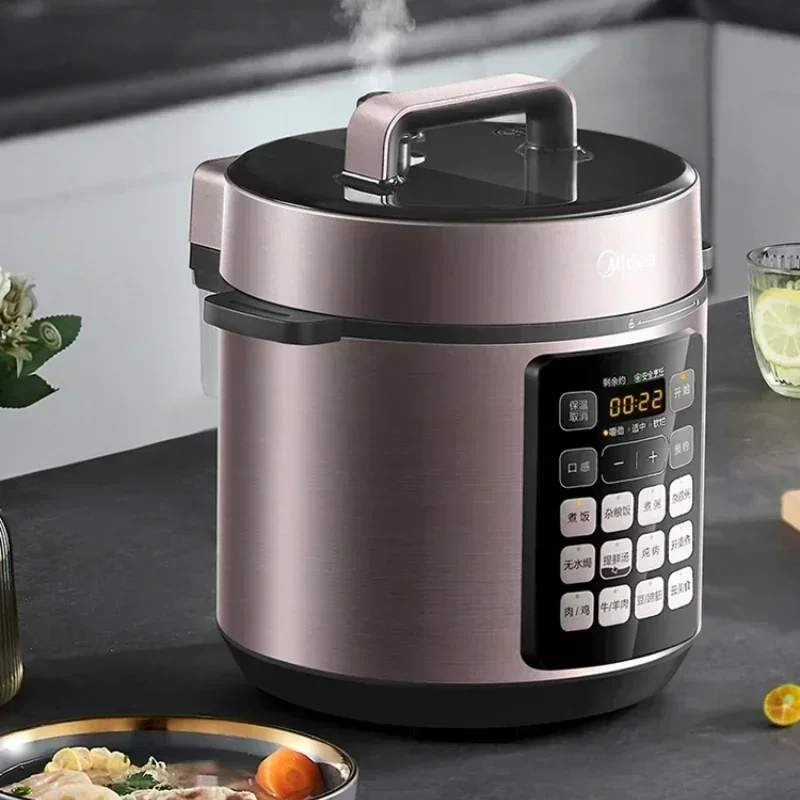 ميديا طنجرة الضغط وعاء داخلي عميق Interlligent 5L جهاز طهي الأرز الكهربائية قدر الضغط العالي الطبخ السريع متعدد الطباخ 800 واط