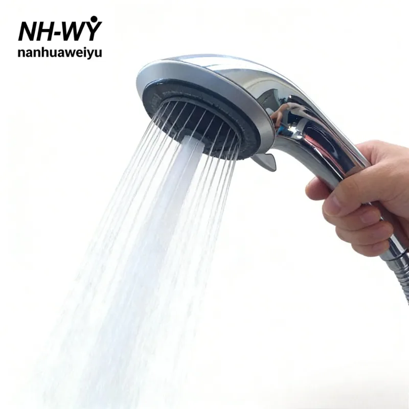 

5 Spray Modes Micro Bubble Pressure Boosting Handheld Shower Head Polished Chrome Japanese American Style