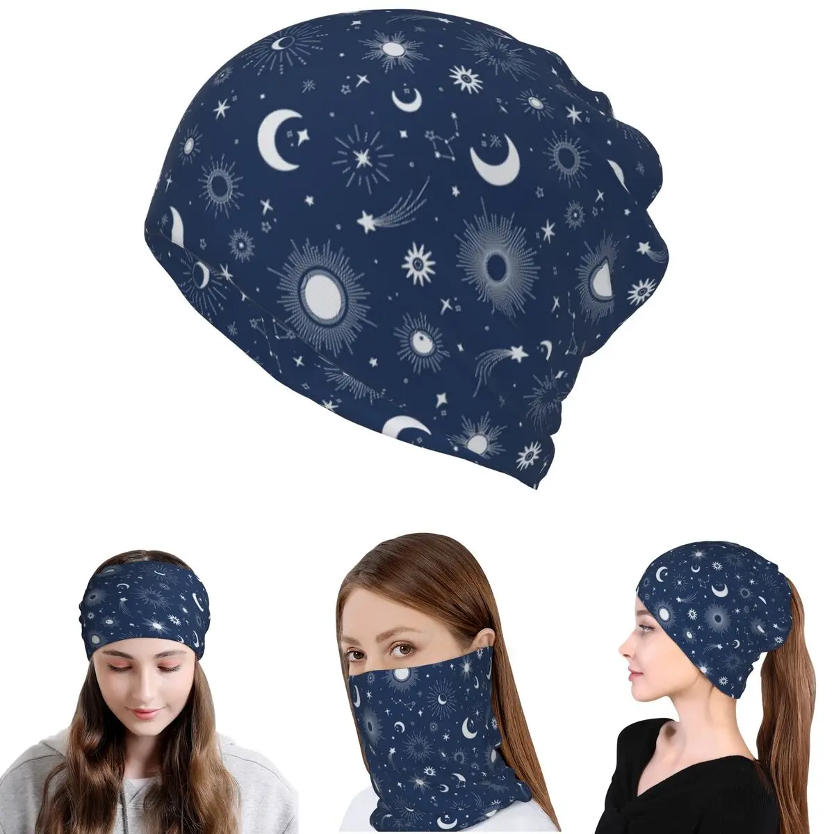 

Бандана-шарф Sweet Celestial Suns, Moons And Stars, теплая маска-шарф для лица, шапка-бини, унисекс, зимняя, для взрослых