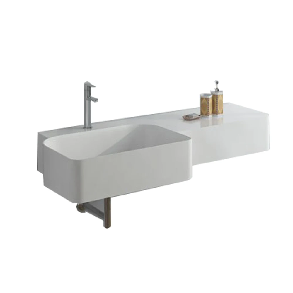 

Bathroom Rectangular Solid Surface Stone Wall Hung Wash Basin Wash Sink RS38188