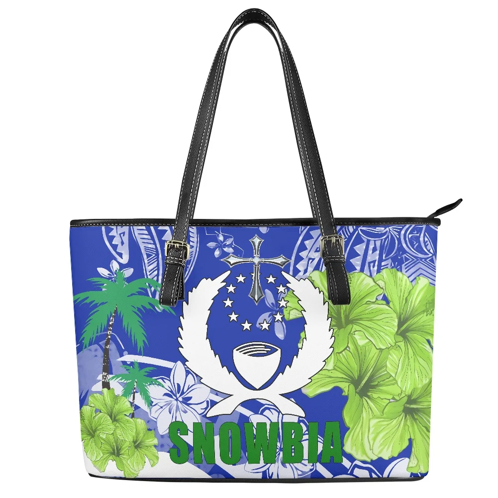 New Polynesian traditional tribal style Pattern Print custom Large Leather Tote Bag Shoulder Ladies Handbags and purses
