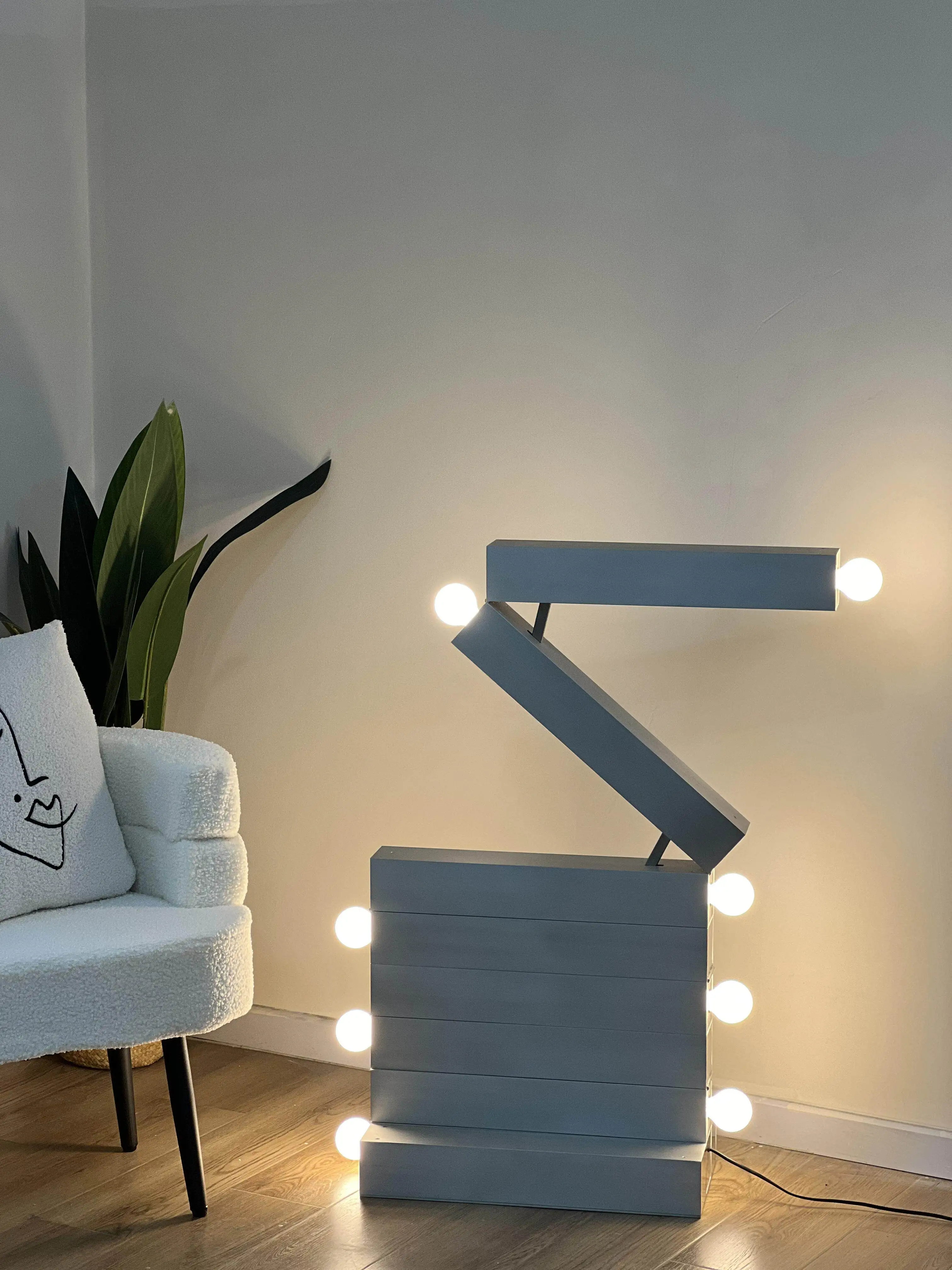 DIY Elevator Floor Lamp Modern Creative Design Metal Customizable American Style Home Decor for Villa Living Room Bedroom