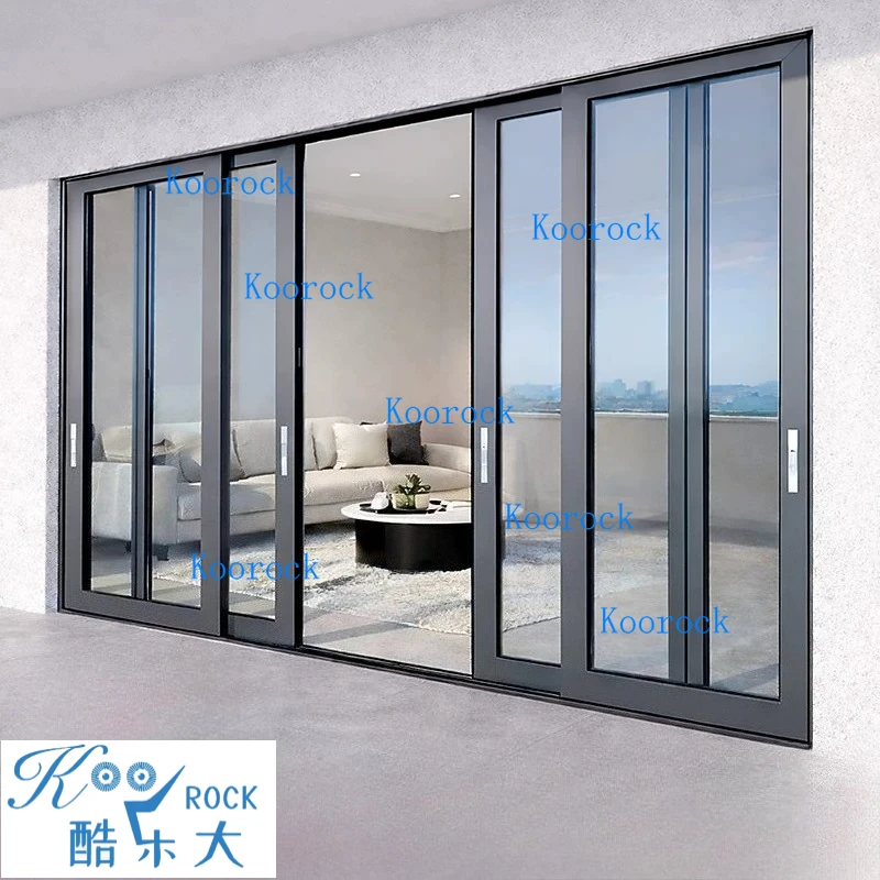 Custom Heavy-Duty Thermal Break Sliding Glass Door for Balcony Living Room Kitchen | Floor-Ceiling Ti-Mg Alloy Window Sealing