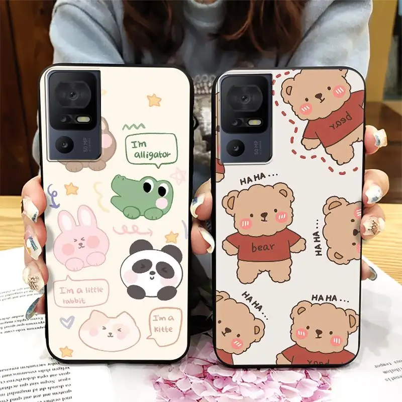 Anti-dust protective Phone Case For TCL 40SE/T610K Shockproof Cartoon Waterproof Anti-knock Silicone Back Cover Cover