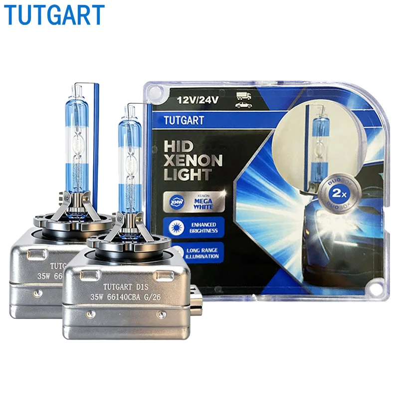 TUTGART Xenon D1S Cool Blue Advance HID Car Headlight 6000K Cool White 12/24V 35W Bright Lamp Original Upgrade Bulb 66140CBA