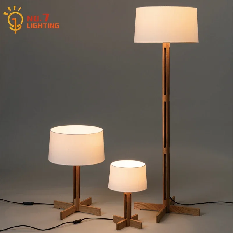 Japanese Design Wabi-sabi Solid Wood Floor Lamp LED E27 Zen Art Decorativve Corner Stand Lights Living Room Sofas Villa Bedroom