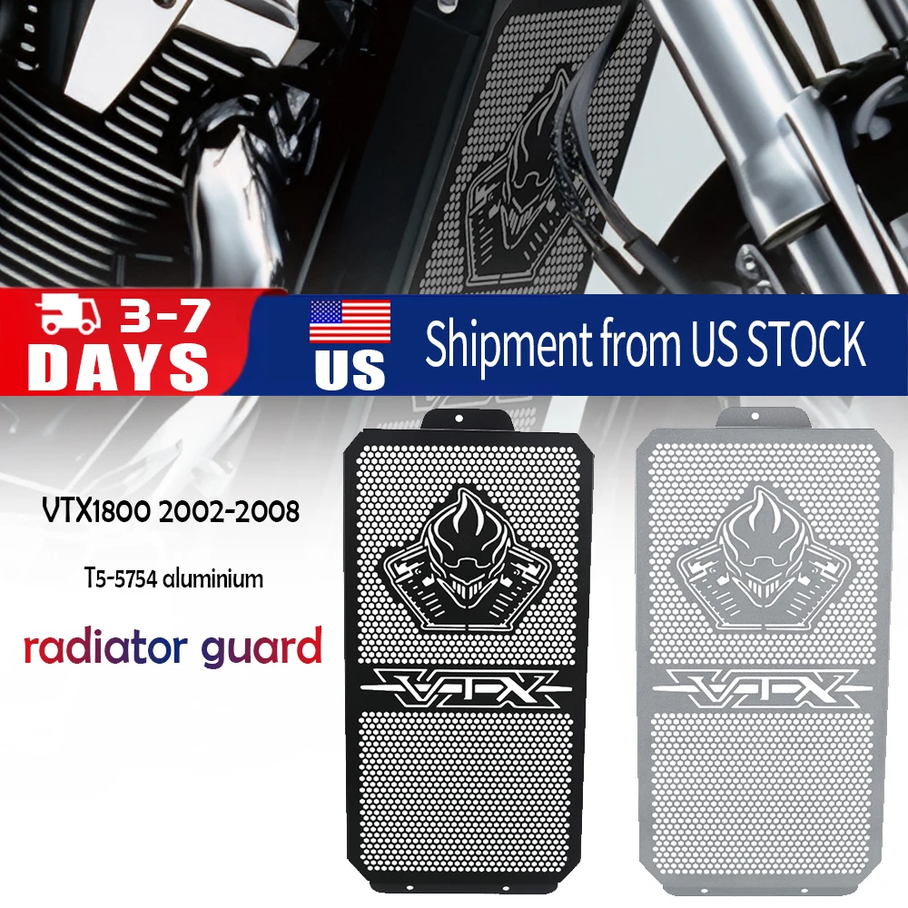 

Motorcycle Chrome Skull Radiator Grille Guard Cover Protection For Honda VTX1800C/F/N/R/S/T 2002 -2005 2006 2007 2008 VTX 1800
