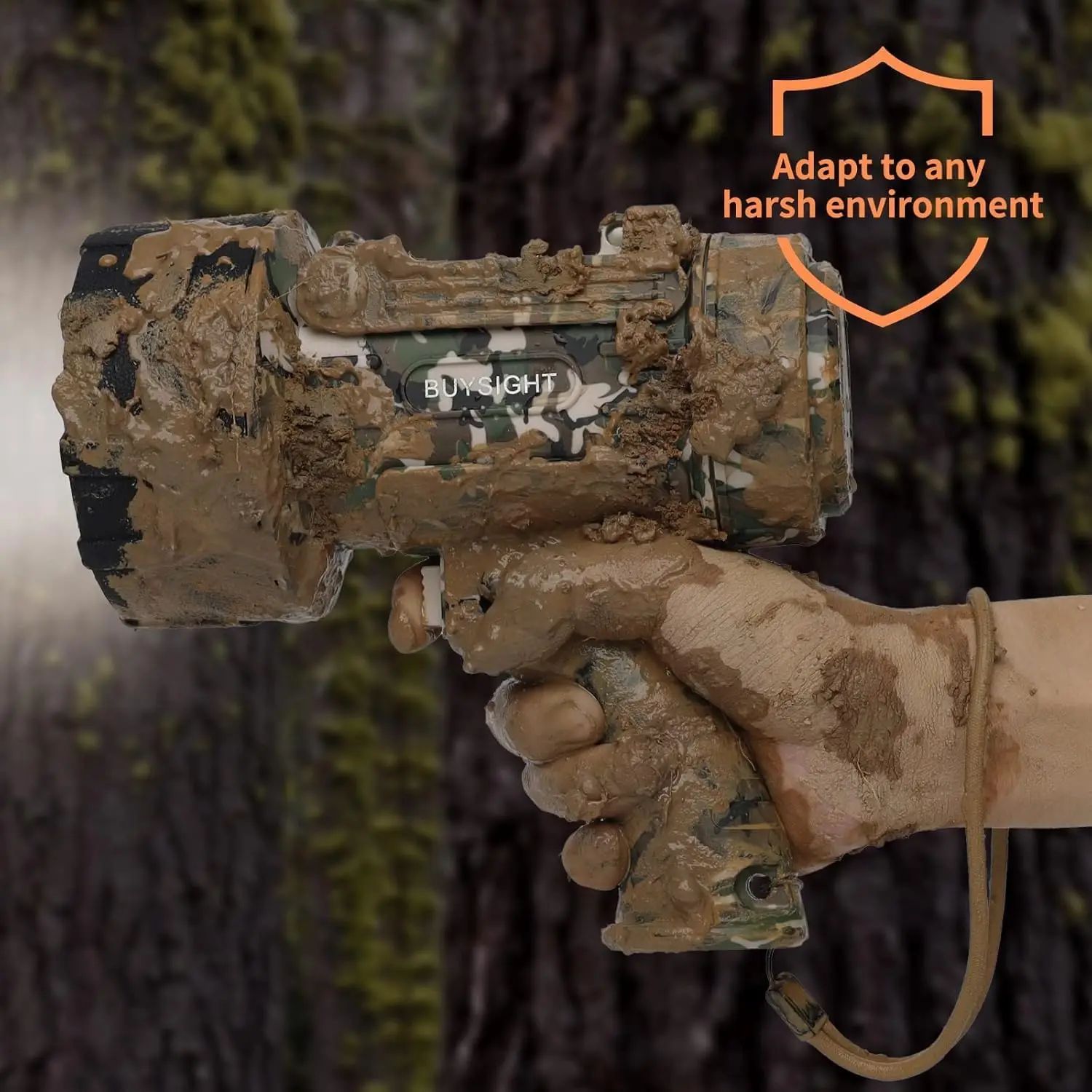 Rechargeable Spotlight Flashlight, 1,000,000 Lumens Waterproof Hunting Lamp with Red Filter and Adjustable Bracket