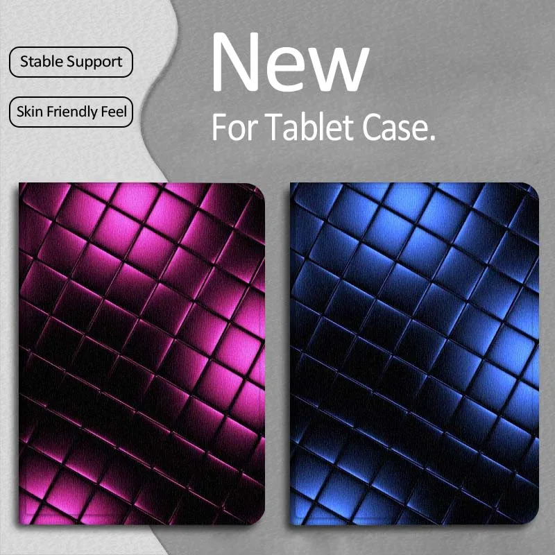 

Cool Blue Square Tile For Apple iPad Pro Air 13 2 7th 6th 2025 M2 M3 M4 M512.9 13 inch Foldable Tablet Case Gift