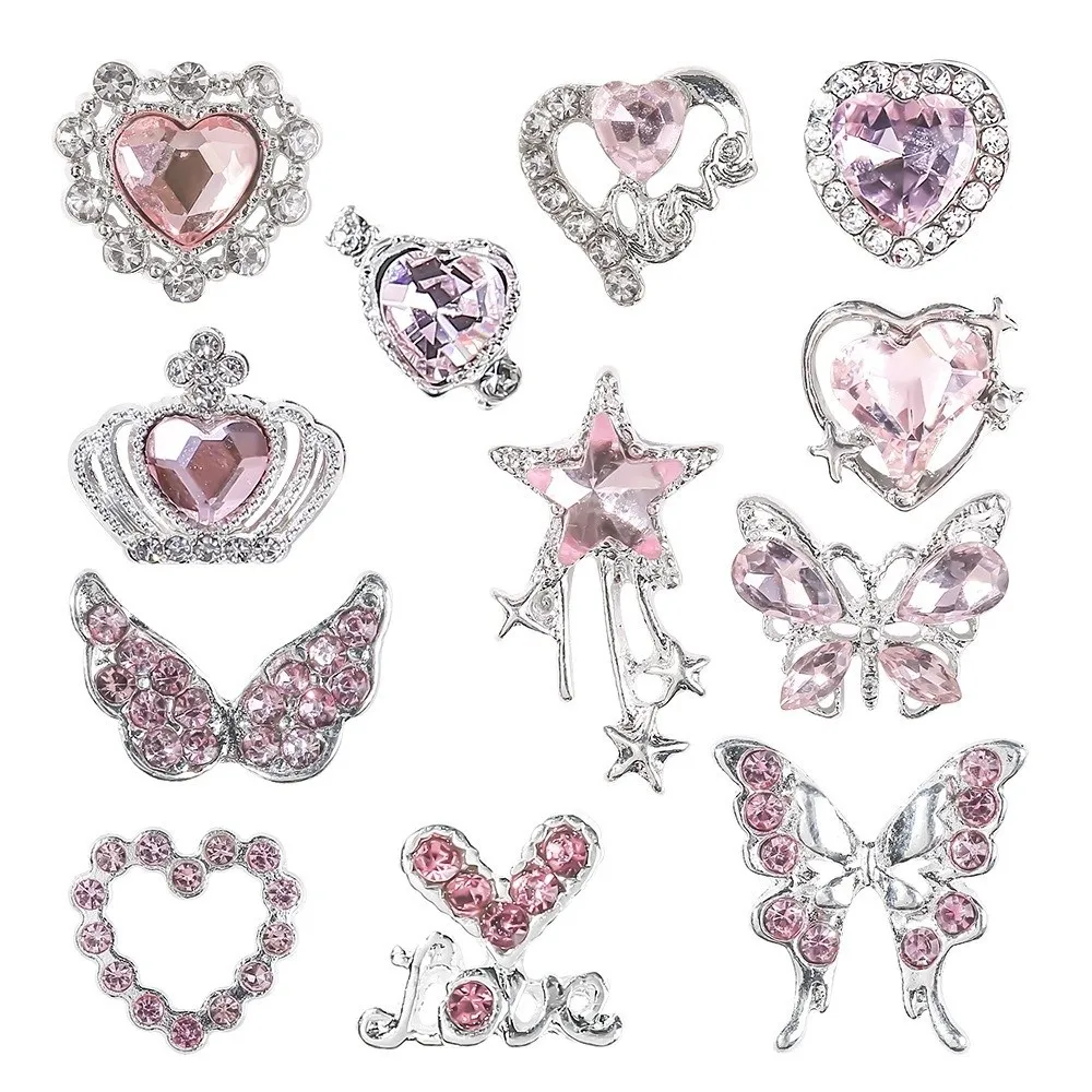 24 قطعة جديد Y2k نمط مسمار الفن حجر الراين ثلاثية الأبعاد القلب ستار القوس الكرز لتقوم بها بنفسك مسمار السحر الراتنج وسبائك مسمار الأحجار الكريمة ديكور مستلزمات الأظافر