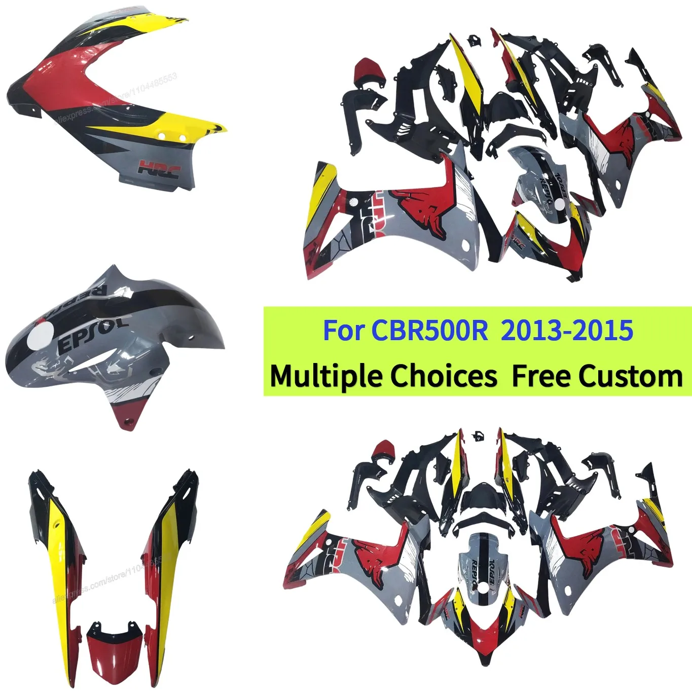 ABS البلاستيك الهدايا المجمعة لهوندا CBR500R 2013 2014 2015 CBR 500R حقن مصبوب ل ريد بول هيكل السيارة مجموعة