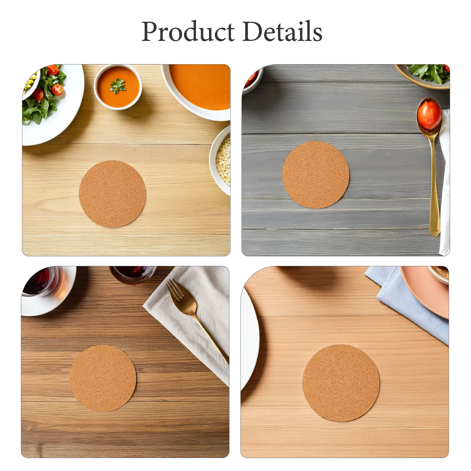 60Pcs Soft Cork Coasters Self Adhesive Circles 1Mm Thickness Peel Stick Round Pads Heat Resistant Drink Protectors for DIY Cup