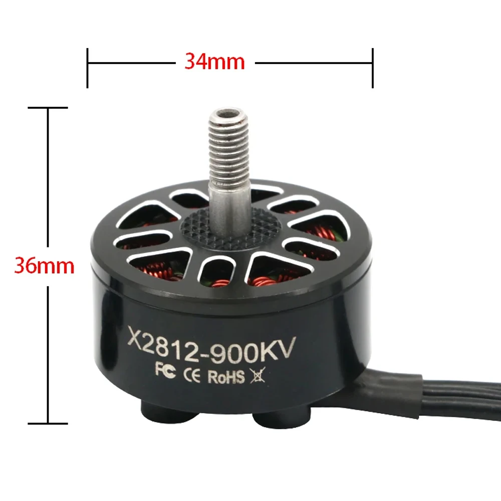 Angel-Motor sin escobillas X2812 2812 KV900/ KV1115 2-6S de alto Torque, eje de M5 para avión/multicóptero/Dron FPV de 7 \