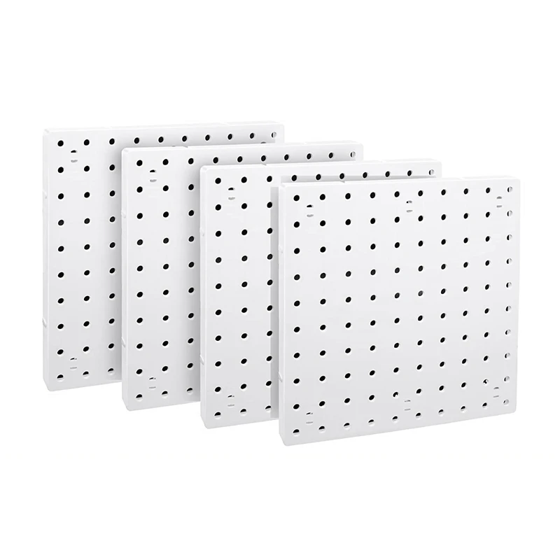 

4PCS Wall Hanging Pegboard Wall Organizer White Pegboard For Kitchen, Living Room