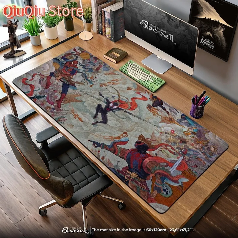 

Spider-Verse Ukiyo-e Mouse Pad – Miles Morales & Spider-Man Multiverse Art, Anime Style Gaming Mat, Superhero Gift