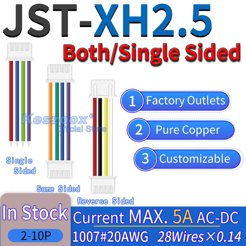 JST XH2.5mm Wire Connector 2/3/4/5/6/7/8/9/10/11/12Pin Cable Crimp Terminals Block Jack Plug Connectors 20AWG wire XHR2.54