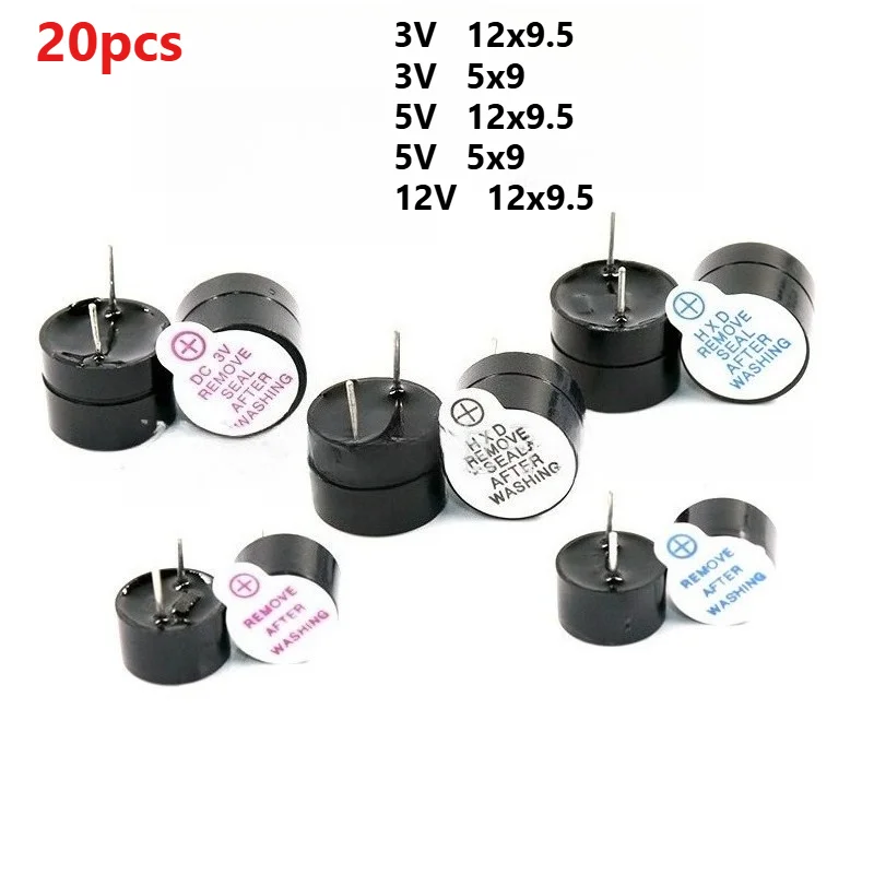 Active Buzzer Module 20Pcs 3V-12V Electromagnetic Alarm for Arduino Projects