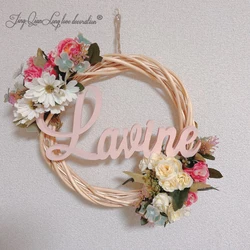 Custom Name Script Wall Decor, Personalized Gift, Cursive Handwritten, Lettering Text, Wood Word