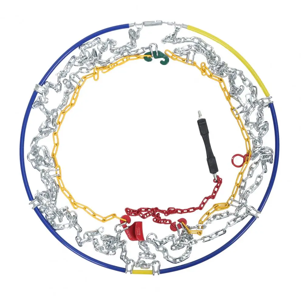 2Pcs Portable Snow Tire Chains, Semi-automatic Tighten Tire Chains, Universal Emergency Tire Traction Chains for Passenger Car,