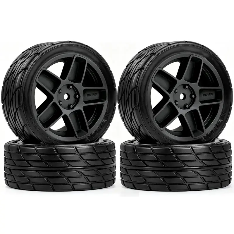 Pneus de course sur route universels WOWFU-1/10 pour voitures RC, jantes en plastique pour voitures d'escalade Tamiya, moyeux de roue coupe-vent