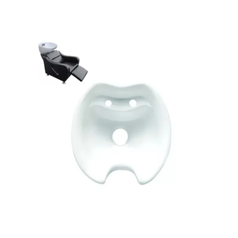 Shampoo Bowl Station White Ceramic Hair Salon Wash Basin Equipment Shampoo Bowl Wholesale
